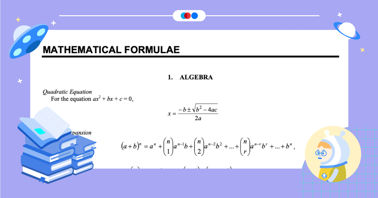 Gce O Level A Math Formula Sheet